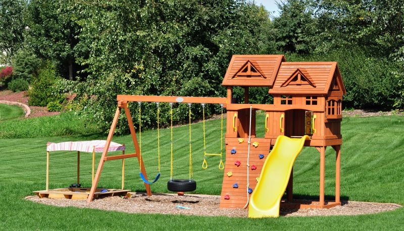 Wooden Swing Set Installation in Denver, CO